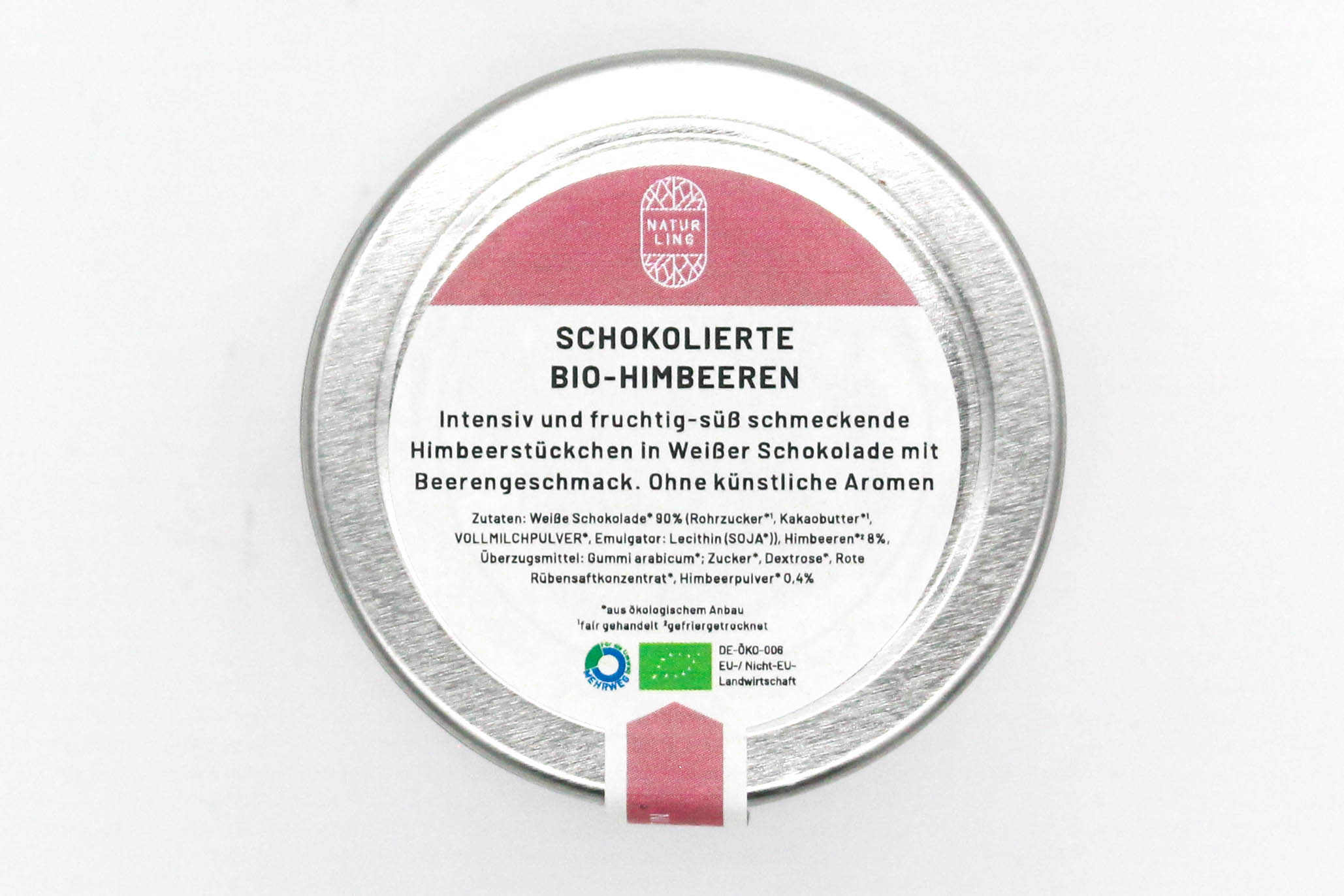 Schokolierte Bio-Himbeeren